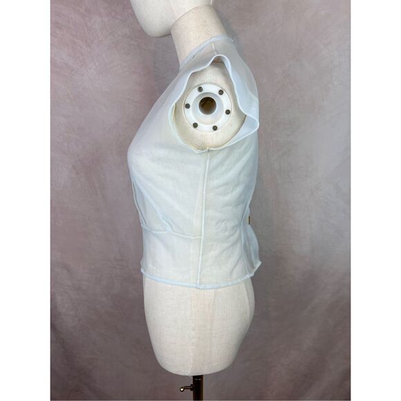 Vintage 1940s 1950s Sheer Top Karyl Lee Baby Blue - Picture 4 of 7